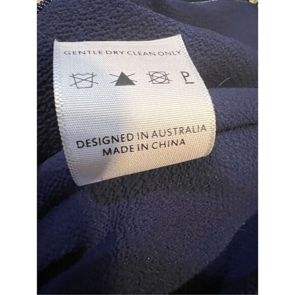 Misha Collection STUNNING Navy Blue Crepe Draped Kendall Dress w/Slit $340 Size - Picture 12 of 12